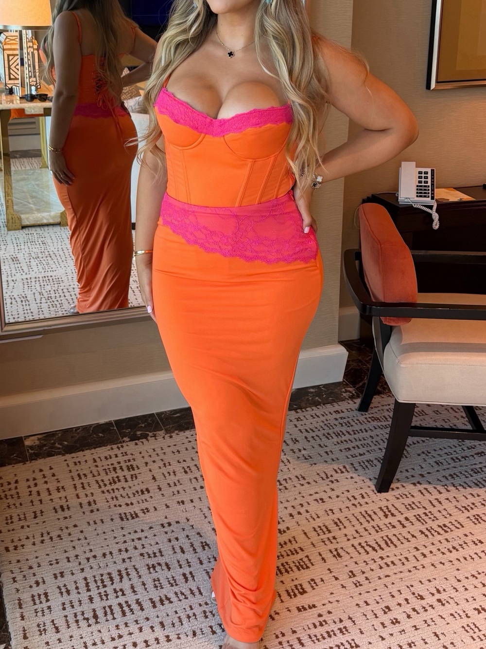 Mars the Label Veda Corset Top in Orange
